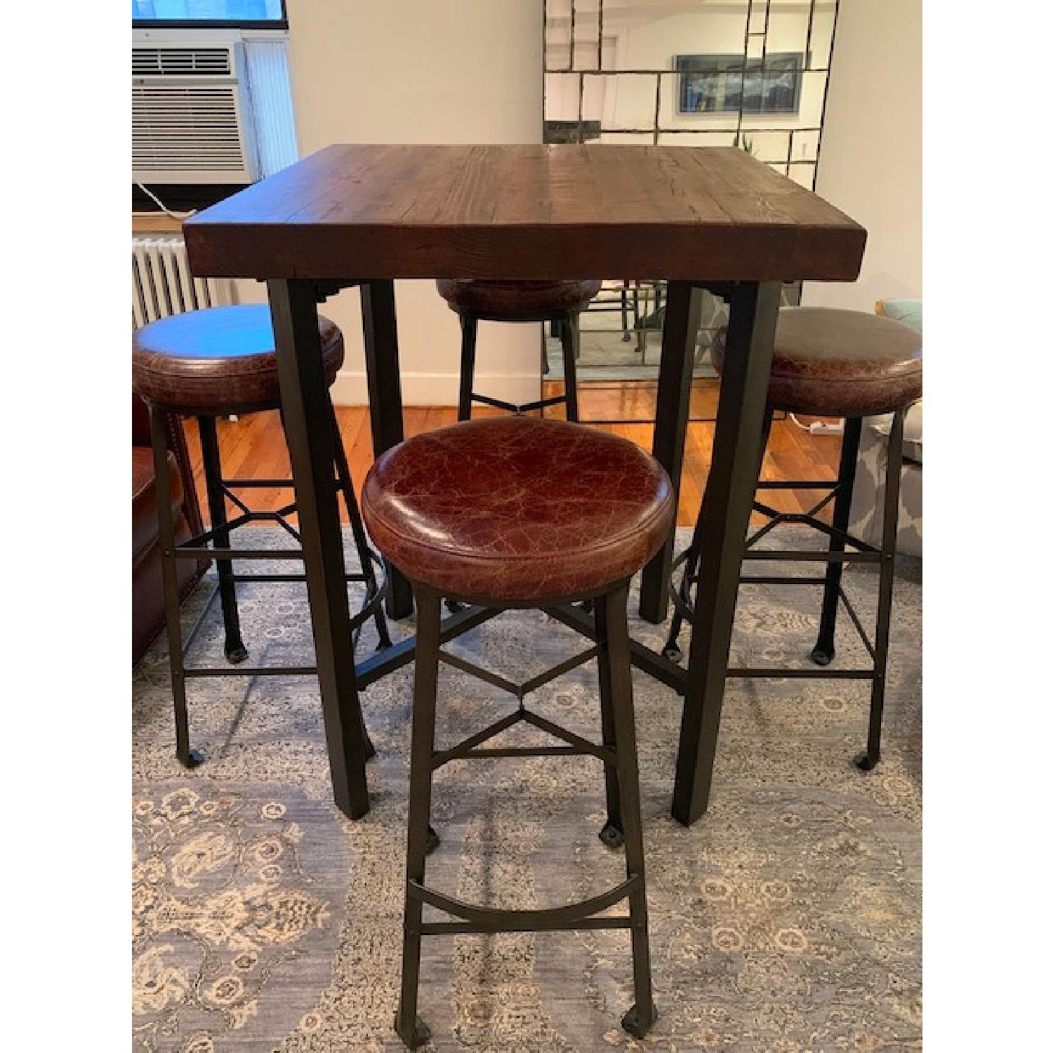 Most Recent Pottery Barn Griffin Bar Table W/ 4 Stools – Aptdeco Regarding Griffin Reclaimed Wood Dining Tables (View 23 of 25)