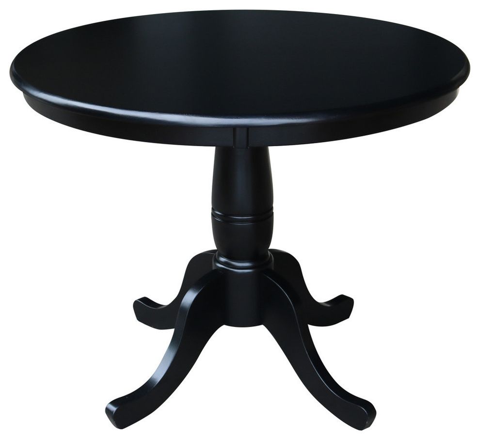 Popular Beadell Pedestal Table, Black Intended For Dawson Pedestal Dining Tables (View 21 of 25)