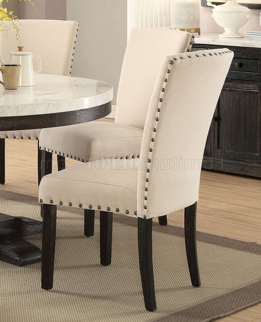 Popular Nolan Dining Table 72845 5Pc Set In Weathered Blackacme In Nolan Round Pedestal Dining Tables (View 17 of 25)