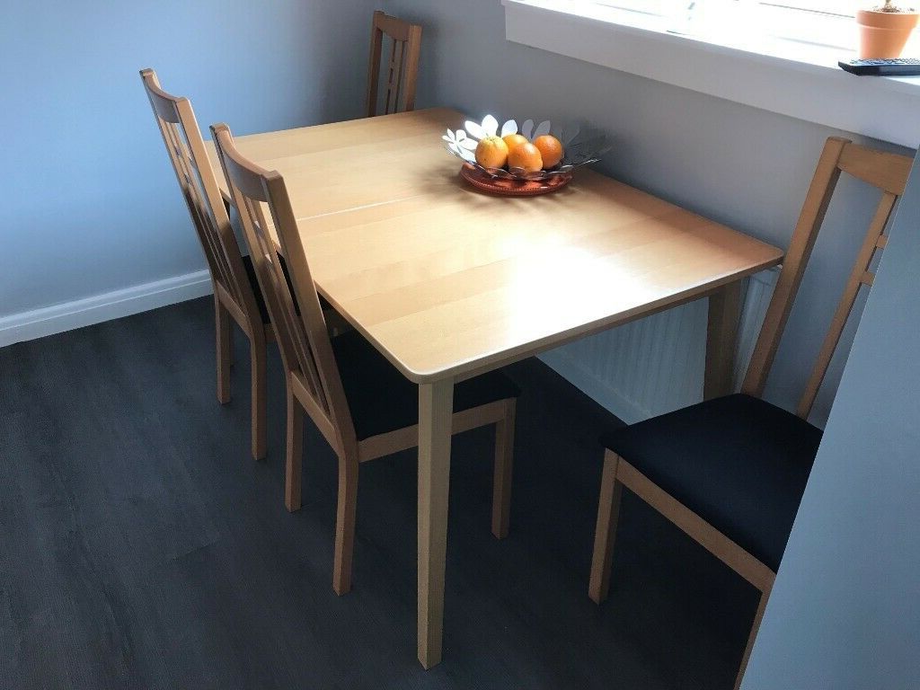 Preferred Ikea Extendable Table, 4 Chairs And Cabinet (View 12 of 25)