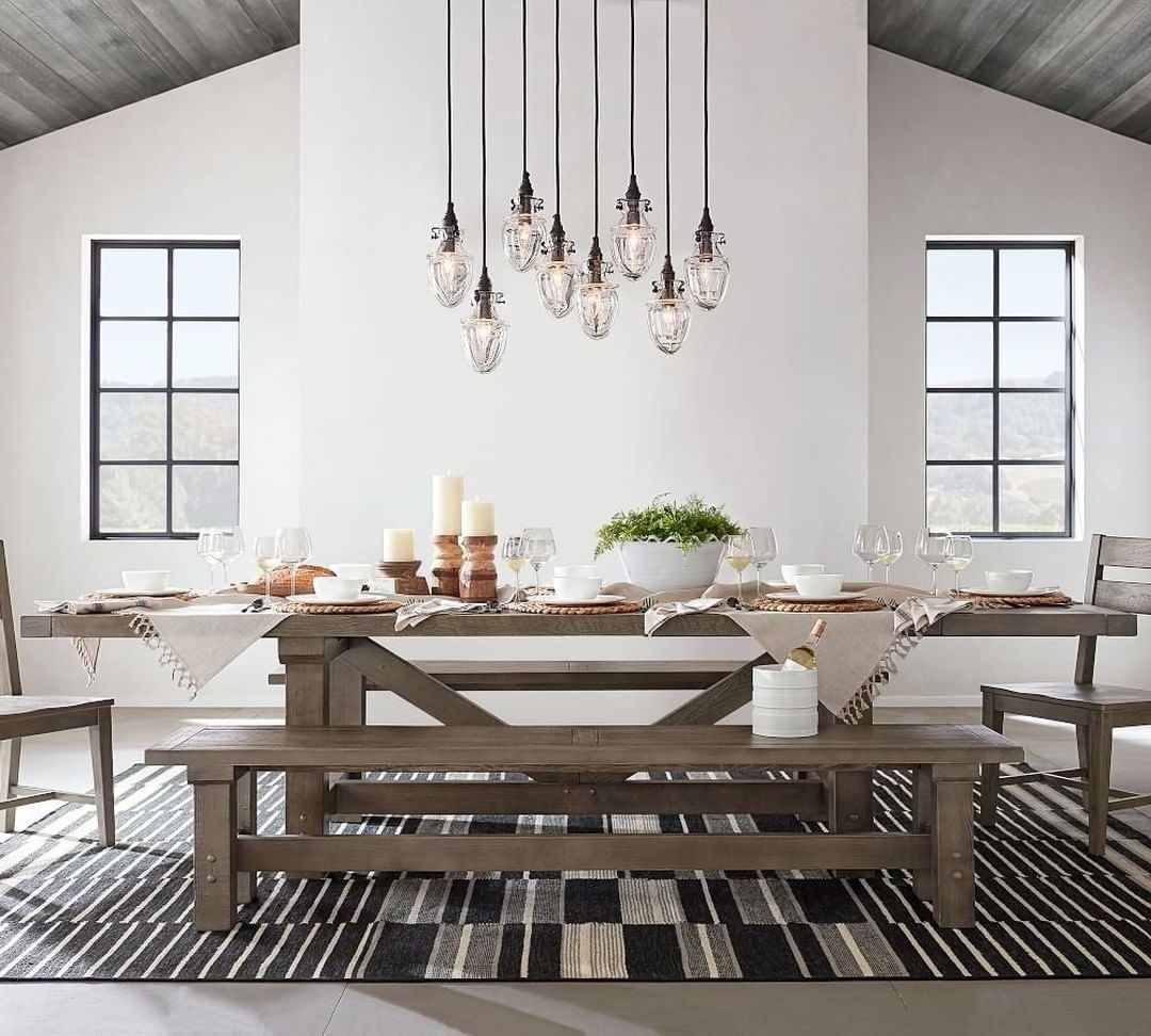 Preferred Pottery Barn On Instagram: “Equal Parts Rustic And Cool, Our Pertaining To Blackened Oak Benchwright Dining Tables (View 14 of 25)