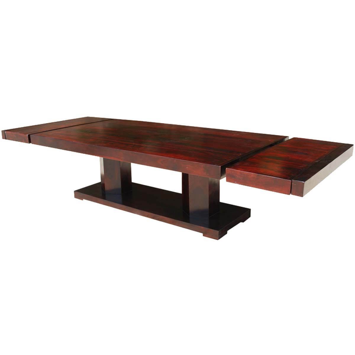 Preferred Rustic Mahogany Extending Dining Tables For Large Rustic Solid Wood Double Pedestal Extendable Dining Table (View 11 of 25)