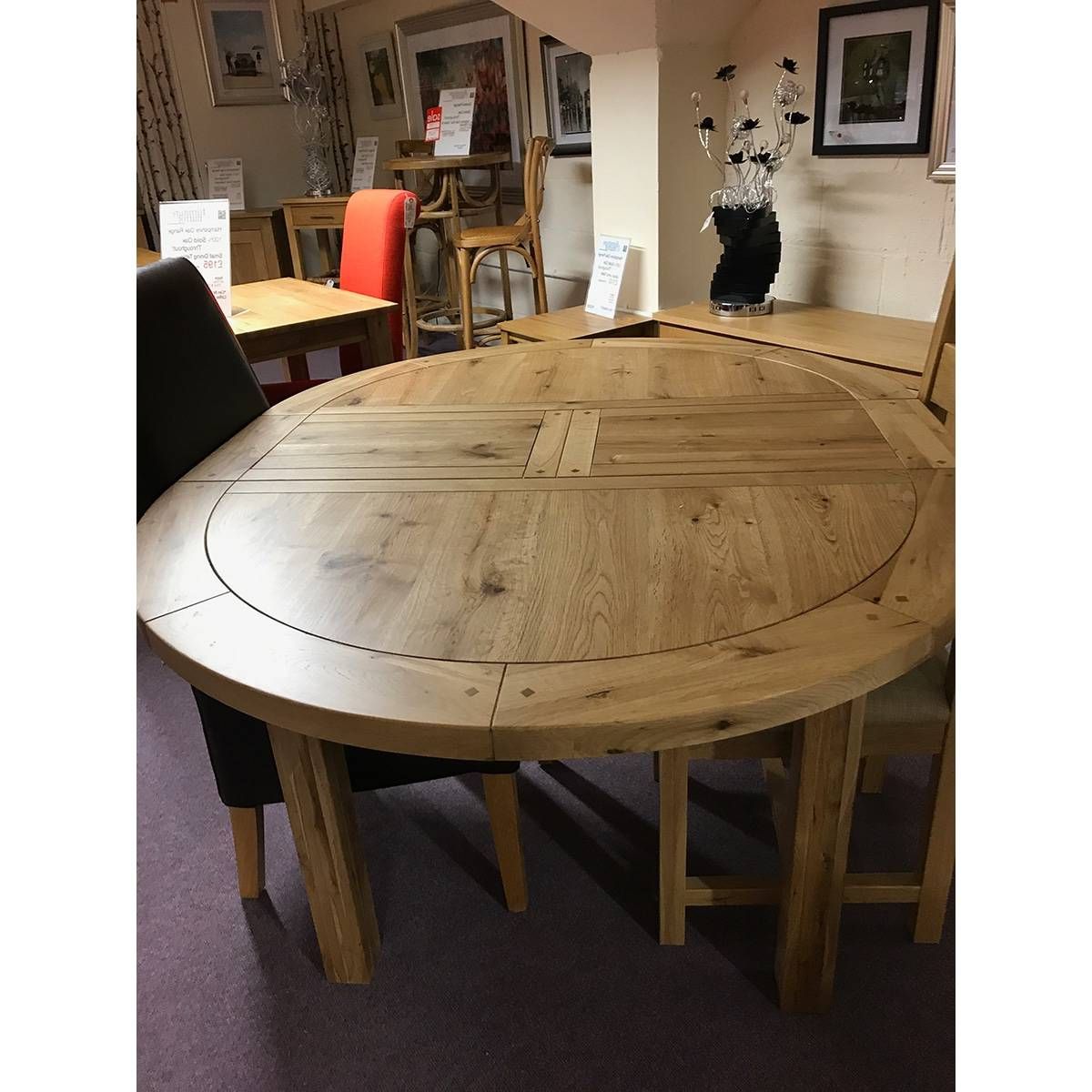 Small Round Extending Dining Table Oak And Chairs Solid Throughout Recent Rustic Mahogany Extending Dining Tables (View 20 of 25)