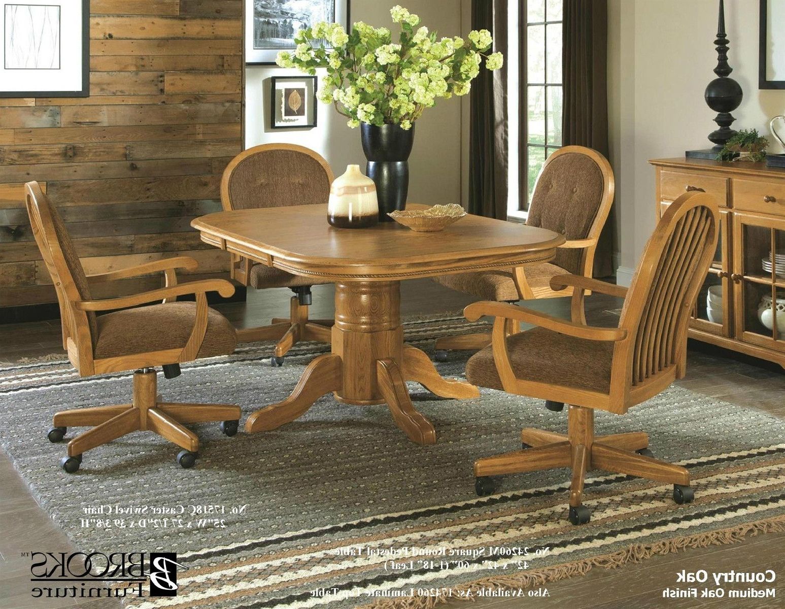 Well Known Brooks Round Dining Tables With Brooks Table And 4 Caster Chairs 179900 Boyd Furniture (View 8 of 25)