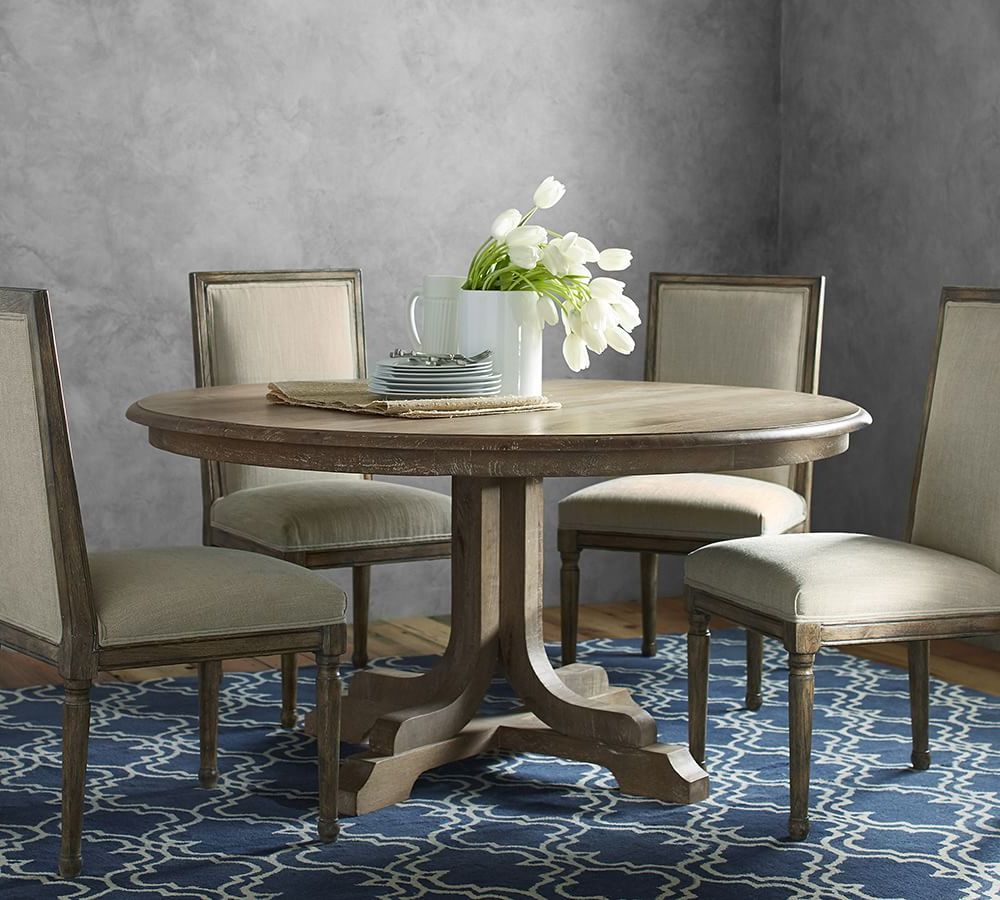 Well Known Linden Pedestal Dining Table Pertaining To Gray Wash Toscana Extending Dining Tables (View 18 of 25)