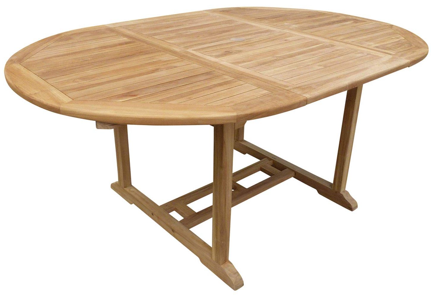 Well Known Menlo Reclaimed Wood Extending Dining Tables Throughout Amazon : Seven Seas Teak Ocean Beach Round To Oval (View 19 of 25)
