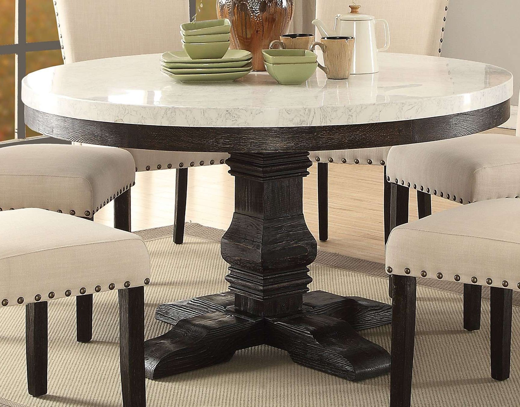Well Known Nolan Round Pedestal Dining Tables For Acme Furniture  (View 6 of 25)