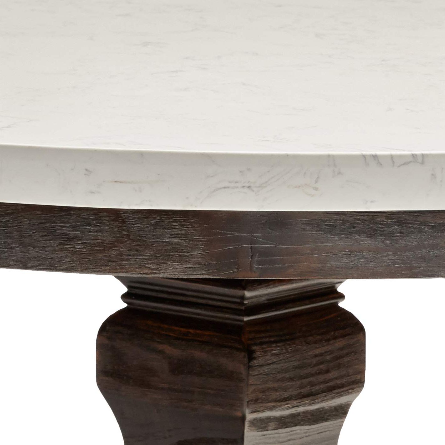 Well Known Nolan Round Pedestal Dining Tables Pertaining To Acme Furniture Nolan Pedestal Dining Table, White Marble/salvage Dark Oak (View 24 of 25)