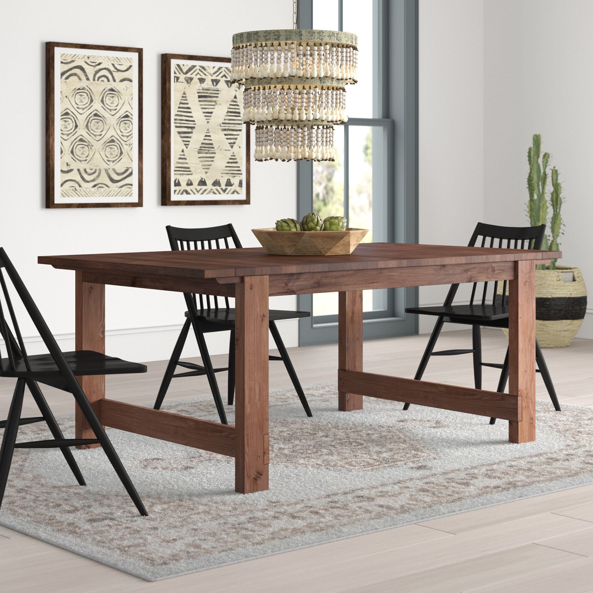 Well Known Rustic Mahogany Extending Dining Tables Intended For Trevion Trestle Extendable Dining Table (View 21 of 25)