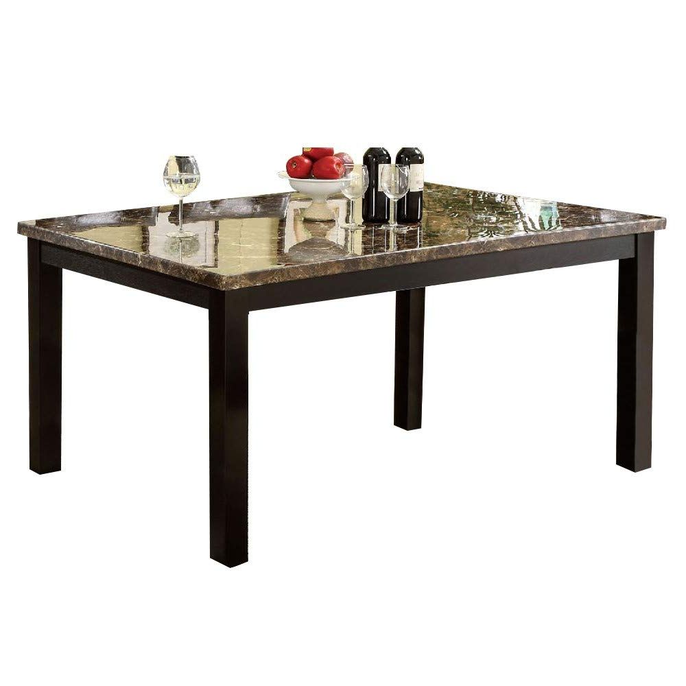 Well Known Tuscan Chestnut Toscana Extending Dining Tables Inside Amazon – Benzara Bm169023 Contemporary Faux Marble Top (View 14 of 25)