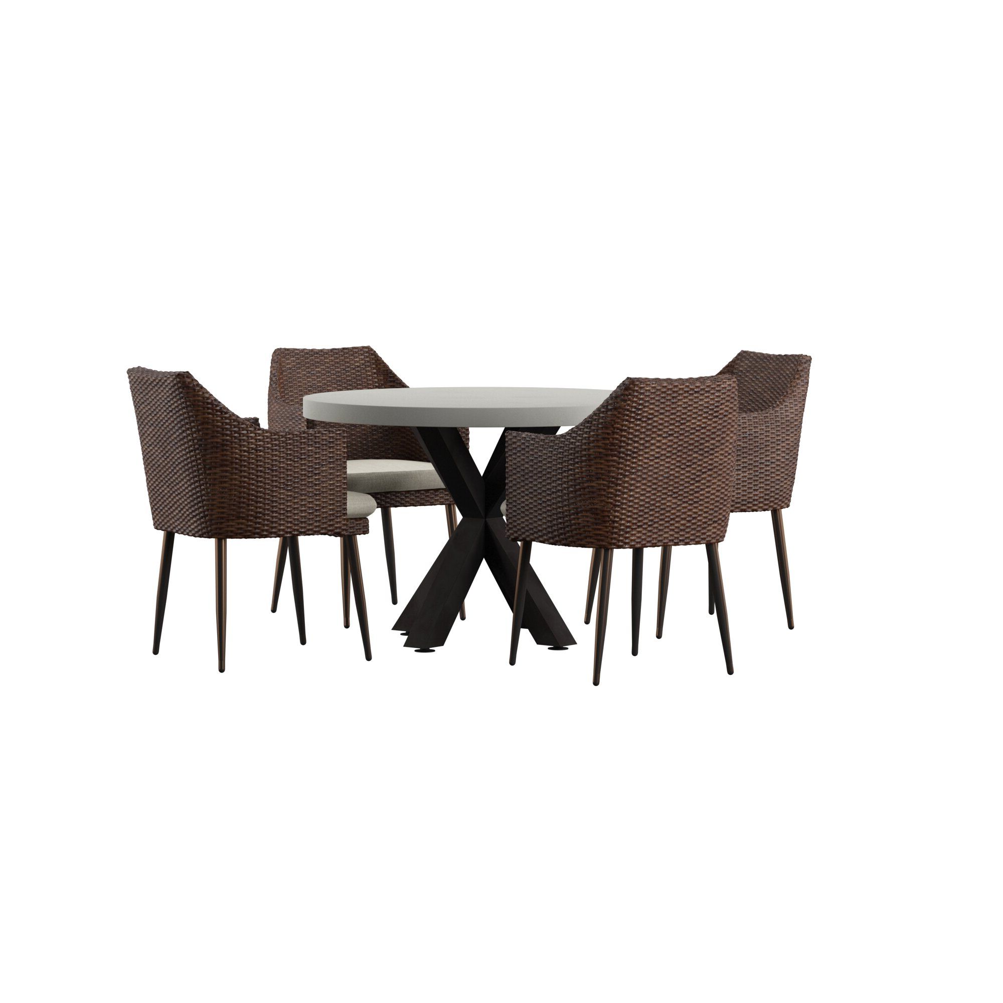Well Liked Avery 5 Piece Dining Set With Cushions Pertaining To Avery Rectangular Dining Tables (View 19 of 25)