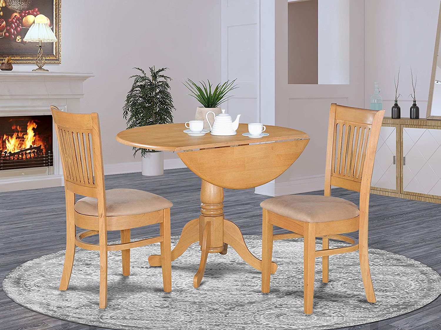 West Dining Tables Pertaining To Favorite East West Furniture Dlva3 Oak C 3 Piece Kitchen Nook Dining (View 9 of 25)