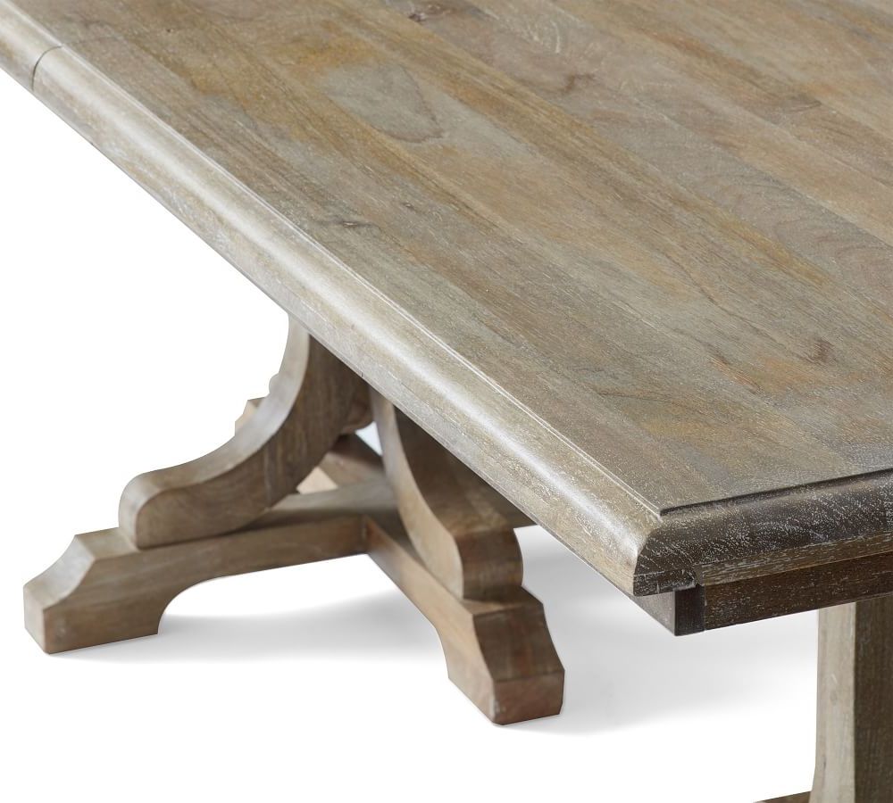 Widely Used Linden Extending Dining Table For Gray Wash Benchwright Pedestal Extending Dining Tables (View 7 of 25)
