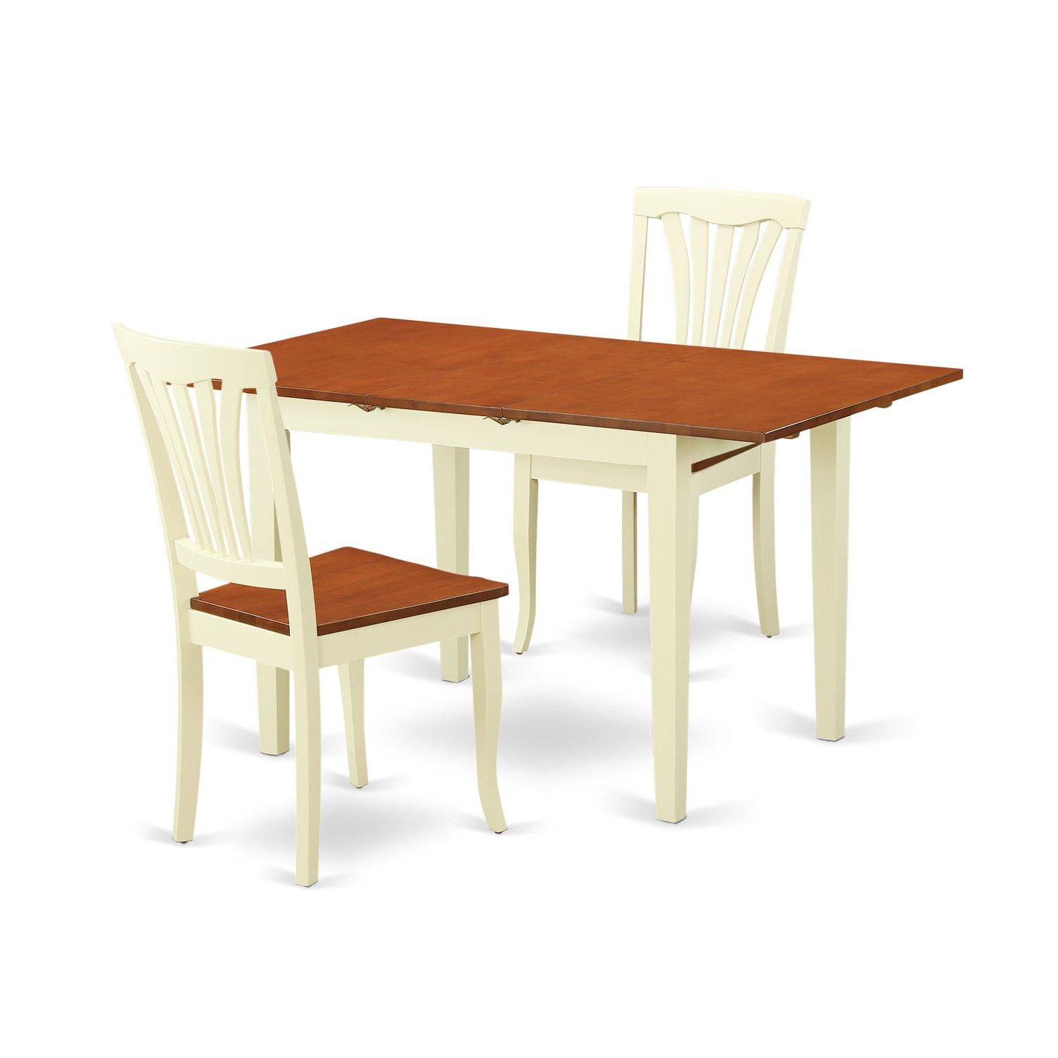 3 Pieces Dining Tables And Chair Set Intended For Fashionable East West Furniture Noav3 Whi W 3 Piece Dining Table And 2 Chairs Set (View 14 of 25)