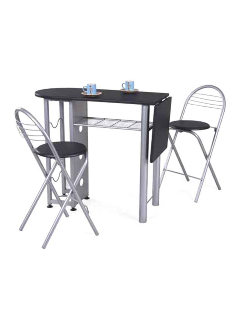 3 Pieces Dining Tables And Chair Set Intended For Most Recent Shop Micasa 3 Piece Dining Table And Folding Chair Set Black (View 24 of 25)