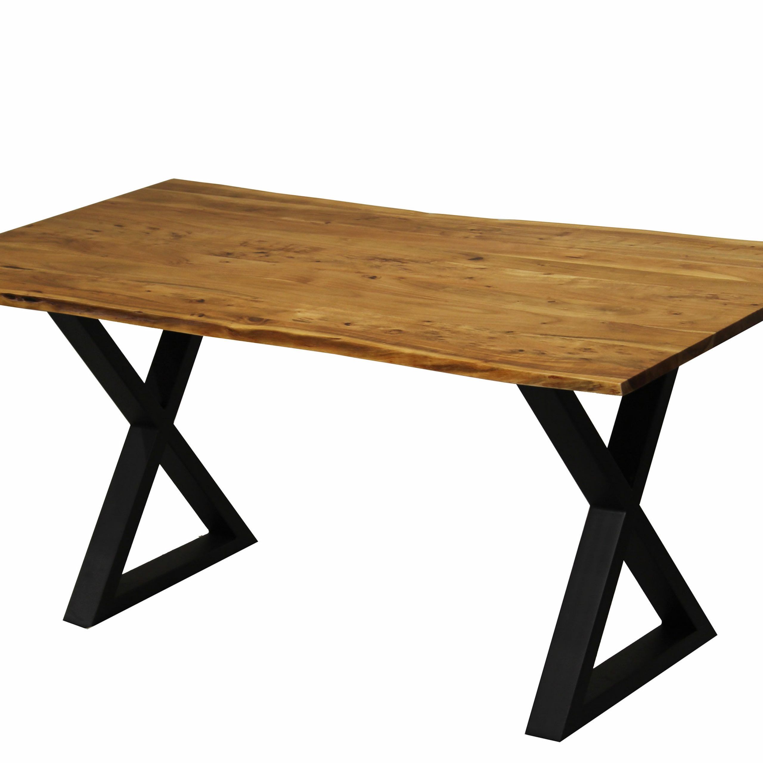 Acacia Dining Tables With Black Legs For Fashionable Zen Live Edge 67 Inches Dining Table (acacia – Black X Legs) (View 8 of 25)