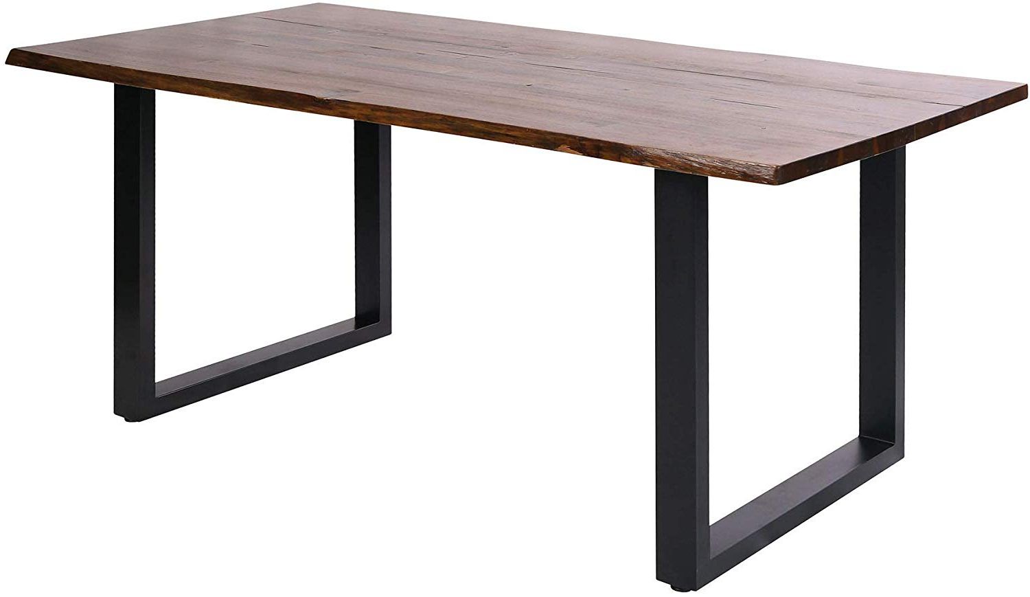 Acacia Dining Tables With Black X Leg Throughout Fashionable Amazon: Living Edge Dining Table In Natural Stain And (View 13 of 25)