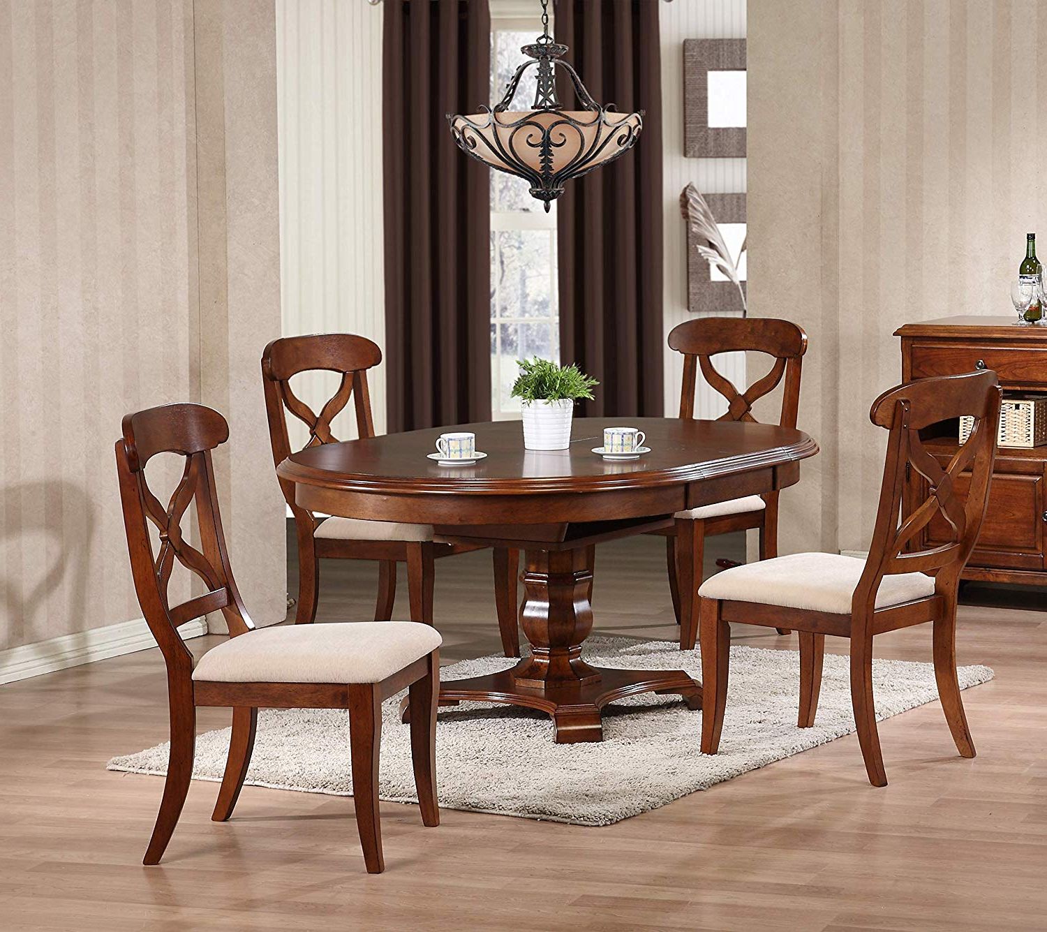 Amazon – Sunset Trading Dlu Adw4866 C12 Ct5pc Andrews Throughout Fashionable Distressed Walnut And Black Finish Wood Modern Country Dining Tables (Photo 10 of 25)