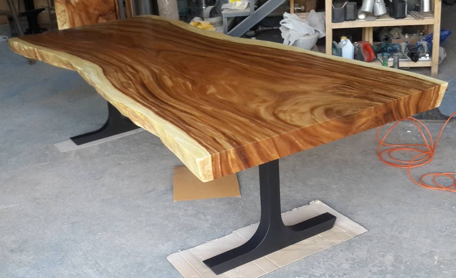 Best And Newest Live Edge Dining Table Reclaimed Acacia Wood Solid Slab Within Acacia Dining Tables With Black X Legs (View 25 of 25)