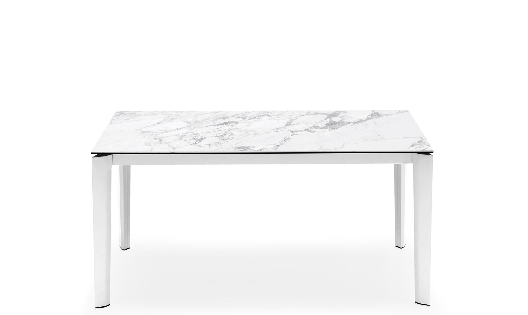 Calligaris Delta – Cs/4097 Mv Ext Dining Table White Marble Ceramic Pertaining To 2019 Dining Tables With White Marble Top (View 10 of 25)