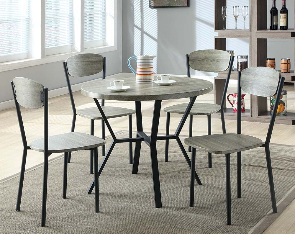Current Blake 5 Piece Dinette Set $188 American Freight 36" Table Pertaining To Acacia Dining Tables With Black Victor Legs (Photo 18 of 25)