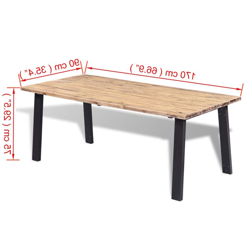 Current Details About Dining Table With Metal Legs Household Furniture Natural  Solid Acacia Wood New With Acacia Dining Tables With Black X Leg (Photo 20 of 25)