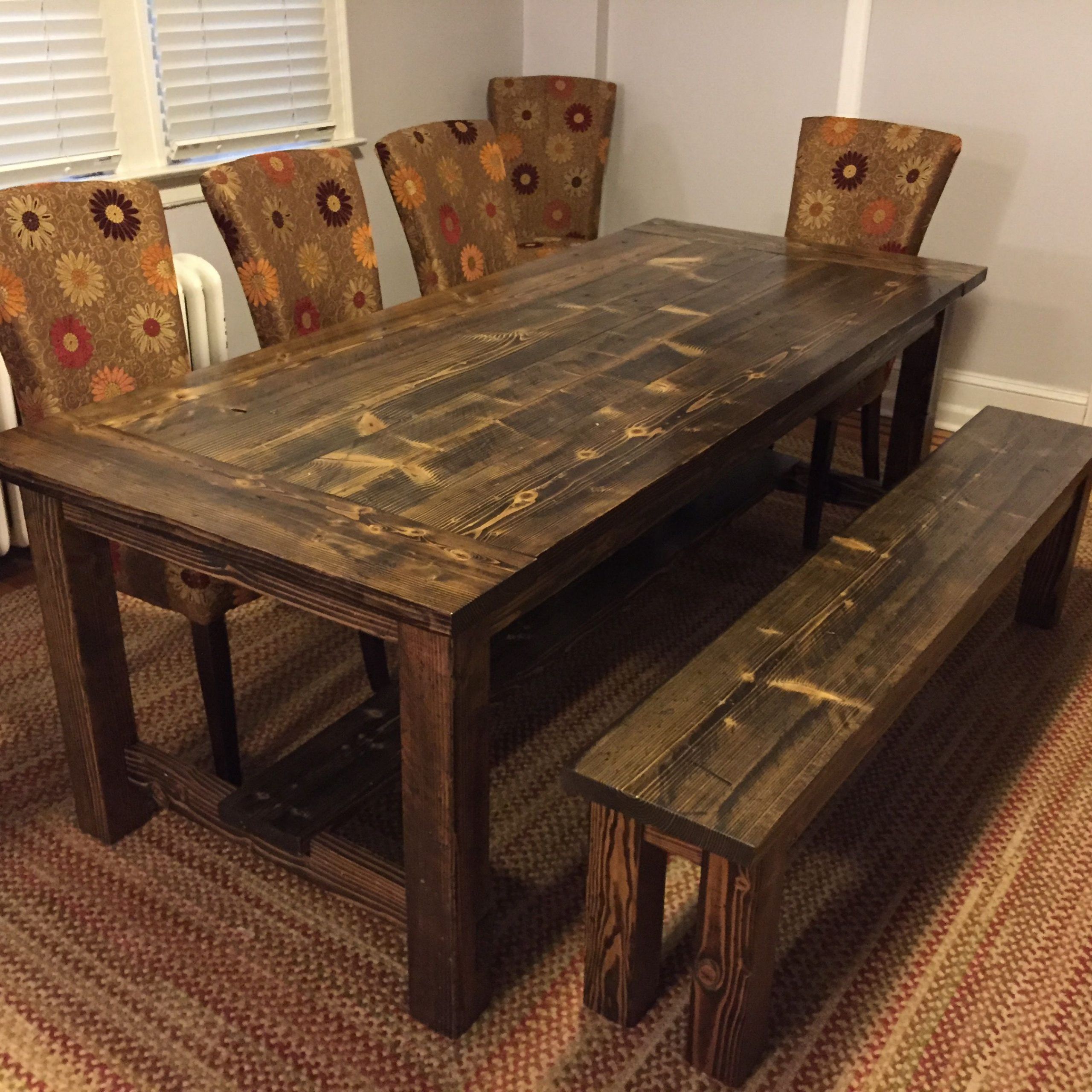 Current Distressed Walnut And Black Finish Wood Modern Country Dining Tables Within Cascade Canyon Farmhouse Table (View 12 of 25)