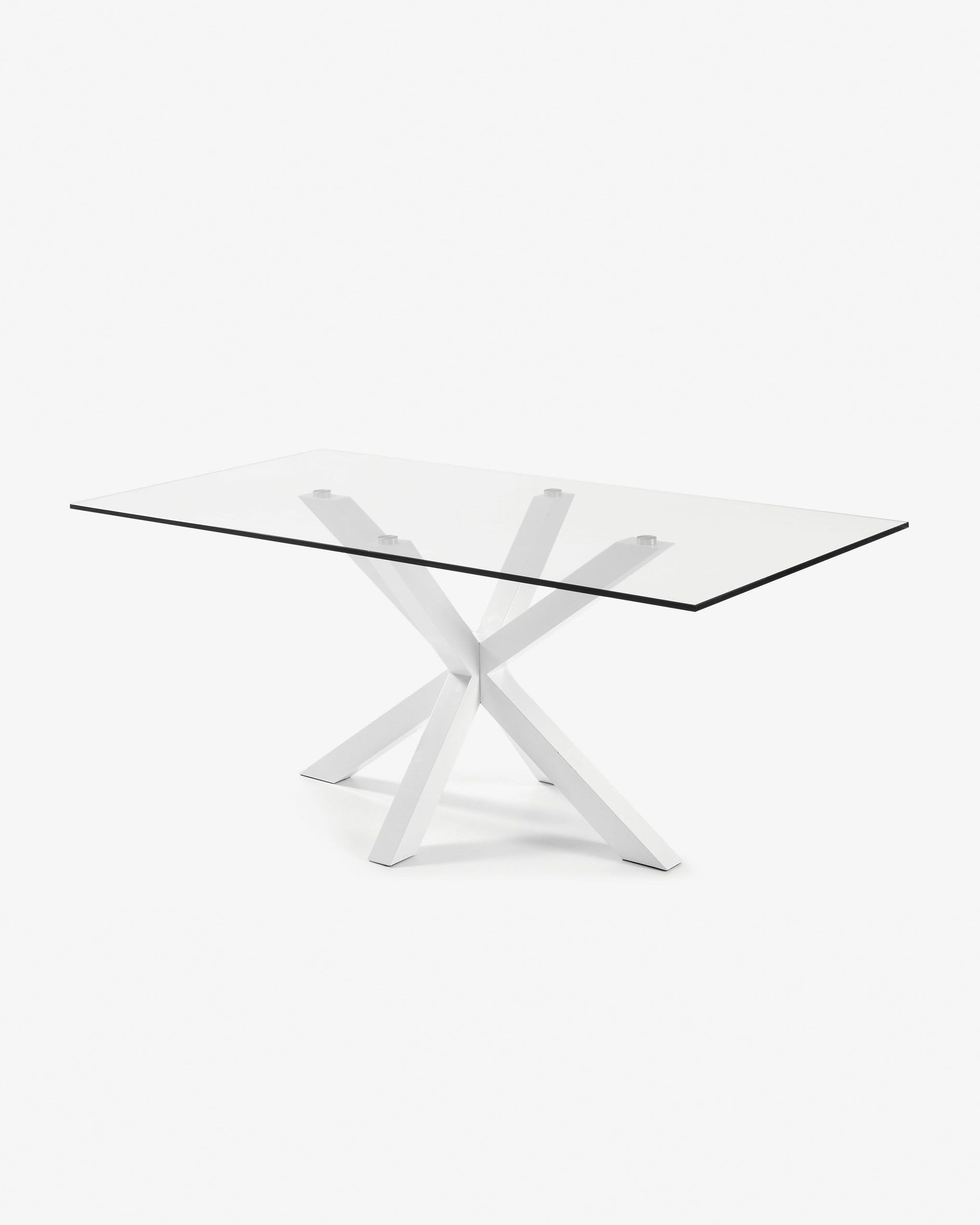 Dining Tables With Black U Legs With Regard To Most Current Argo Table 200 Cm Glass White Legs (View 22 of 25)