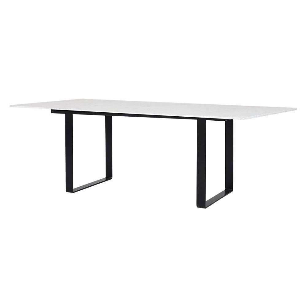 Dining Tables With Black U Legs Within Trendy Modern Italian Marble Dining Table – Black U Leg Steel Table (View 2 of 25)