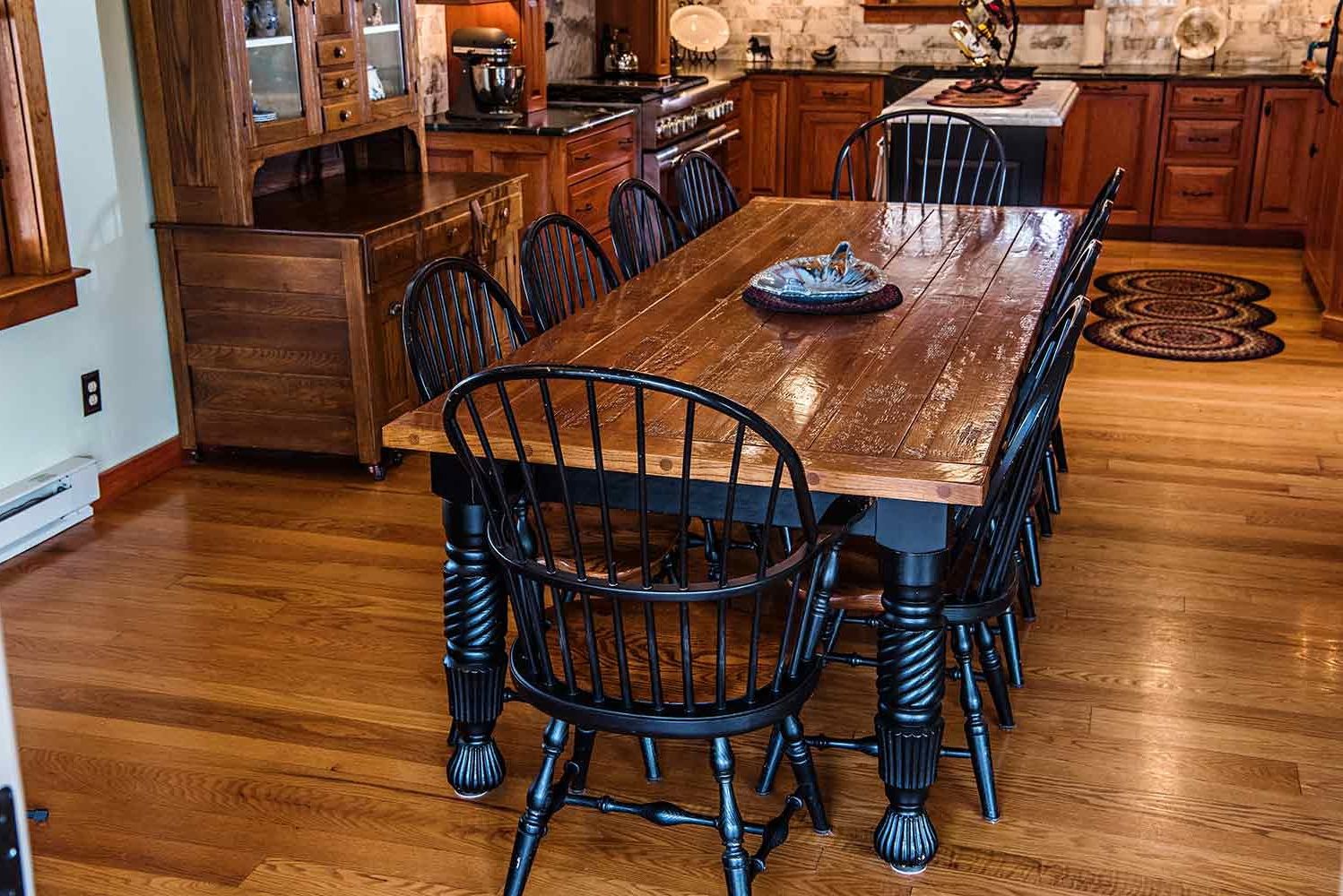 Distressed Walnut And Black Finish Wood Modern Country Dining Tables With Regard To 2019 New England Quarter Sawn White Oak Farm Dining Table (Photo 22 of 25)
