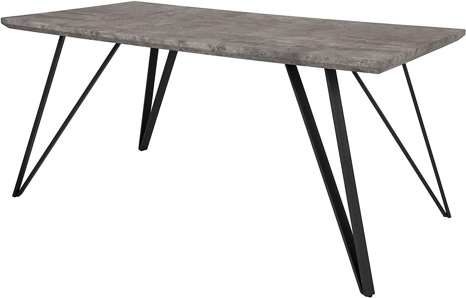 Famous Thick White Marble Slab Dining Tables With Weathered Grey Finish Throughout Taylor + Logan Rectangular Dining Table, 31.5" X 63", Faux Concrete Finish (Photo 8 of 25)