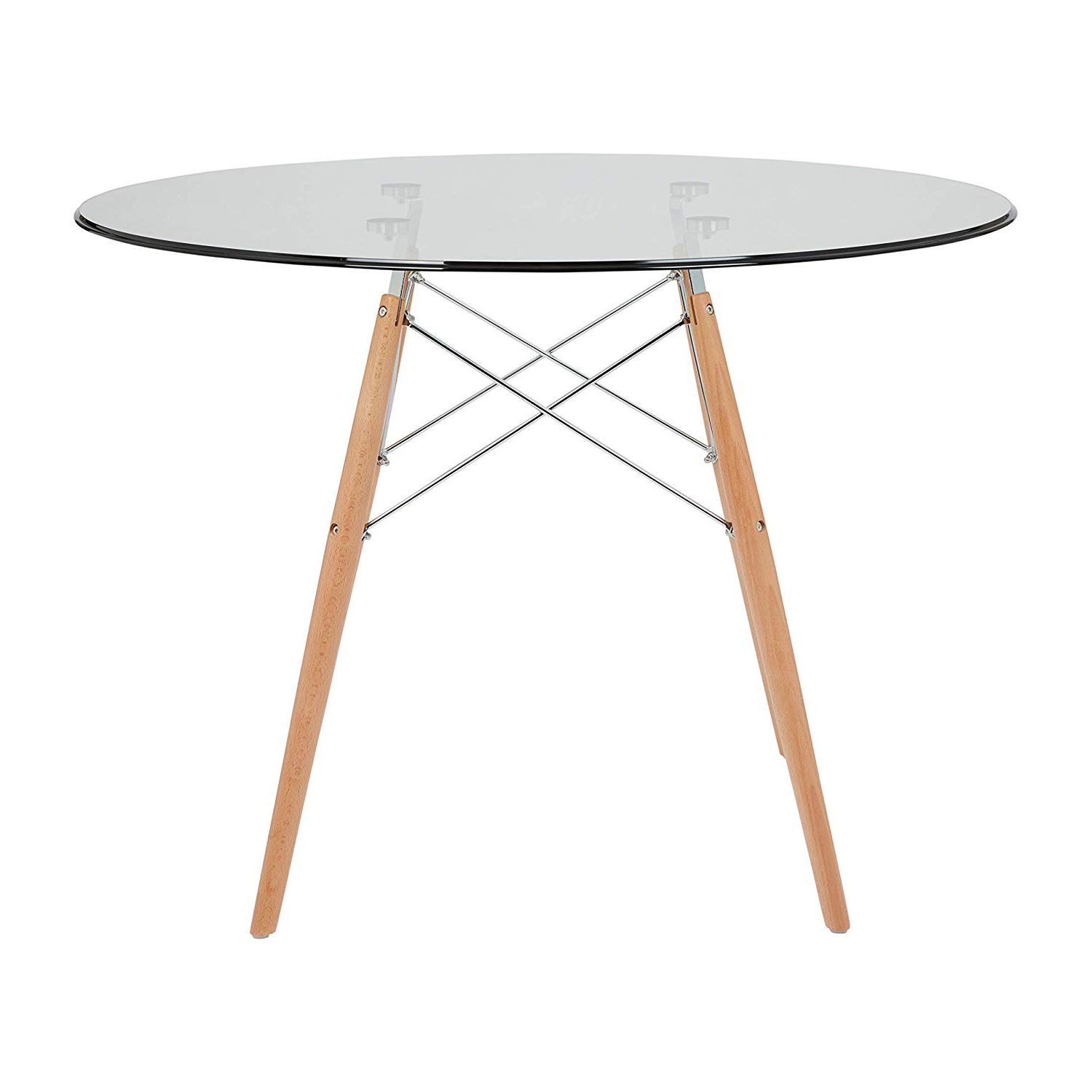 Favorite Eames Style Dining Tables With Chromed Leg And Tempered Glass Top Intended For Dining Room Furniture Dining Tables Ochs Dsw Style Dining (Photo 24 of 25)