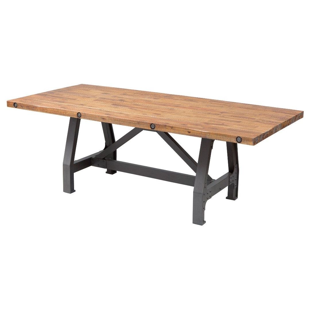 Favorite Iron Wood Dining Tables With Metal Legs In Amazon – Modhaus Living Industrial Rustic Distressed (View 13 of 25)