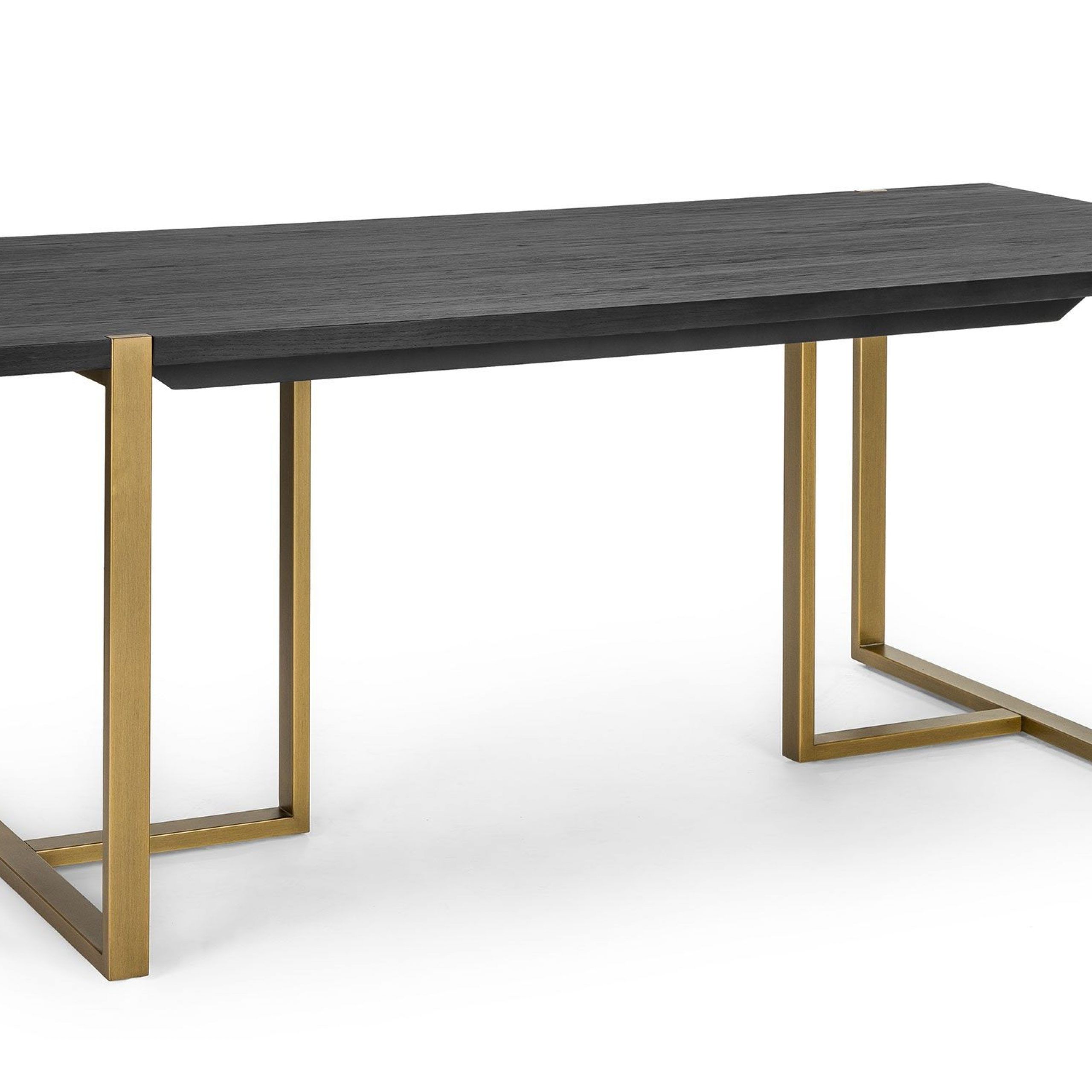 Furniture Design, Modern With Regard To Widely Used Dining Tables In Seared Oak With Brass Detail (View 6 of 25)