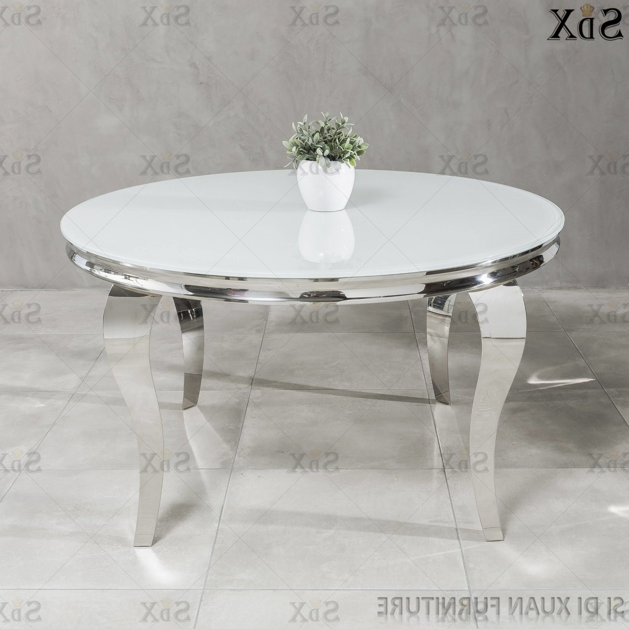 [%[hot Item] Modern Round Table Dining Room Furniture Set Glass Top Stainless  Steel Furniture Dining Table Pertaining To Preferred Modern Round Glass Top Dining Tables|modern Round Glass Top Dining Tables Pertaining To Newest [hot Item] Modern Round Table Dining Room Furniture Set Glass Top Stainless  Steel Furniture Dining Table|most Recently Released Modern Round Glass Top Dining Tables Within [hot Item] Modern Round Table Dining Room Furniture Set Glass Top Stainless  Steel Furniture Dining Table|popular [hot Item] Modern Round Table Dining Room Furniture Set Glass Top Stainless  Steel Furniture Dining Table Throughout Modern Round Glass Top Dining Tables%] (View 18 of 25)