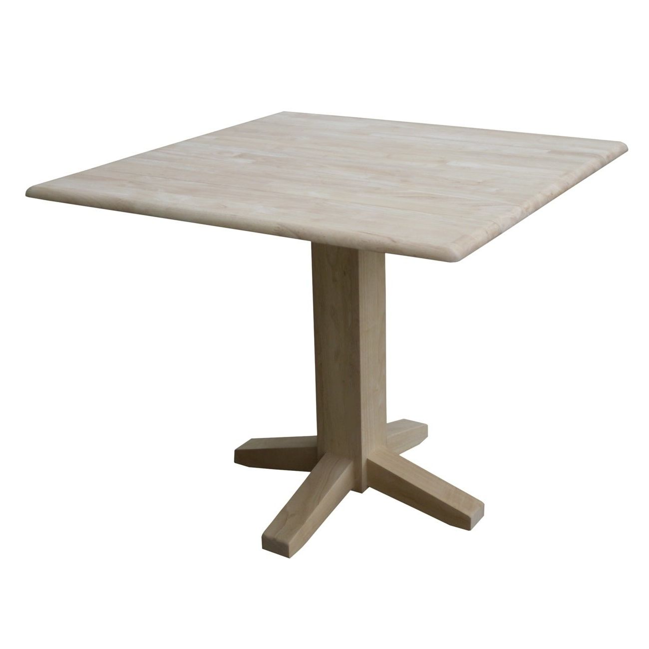 International Concepts Pedestal Dual Drop Leaf Dining Table – Unfinished With Most Current Unfinished Drop Leaf Casual Dining Tables (View 17 of 25)