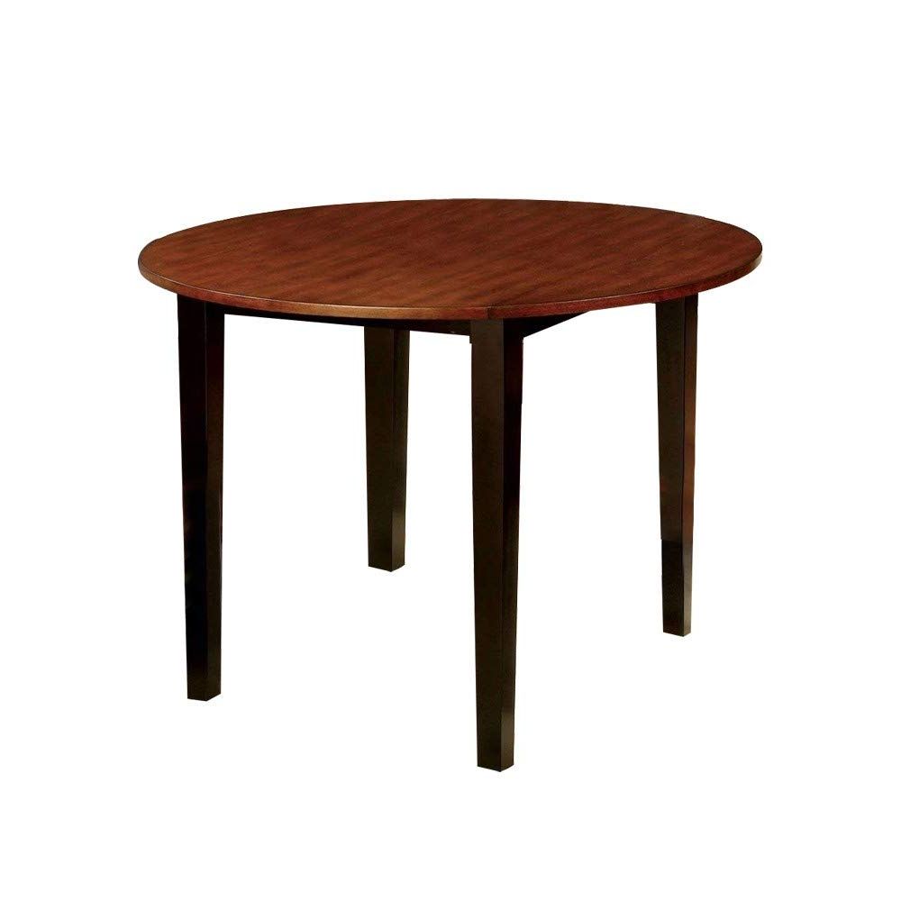 Latest Amazon – Benjara Benzara Transitional Style Round Dining Regarding Transitional Antique Walnut Drop Leaf Casual Dining Tables (View 5 of 25)