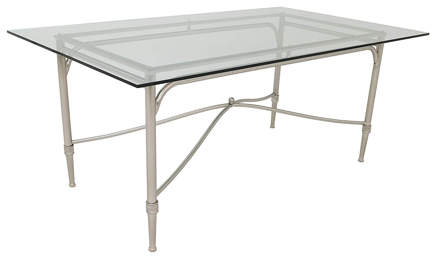 Latest Amazon – Impacterra Pacifica Rectangular Dining Table Within Steel And Glass Rectangle Dining Tables (Photo 10 of 25)