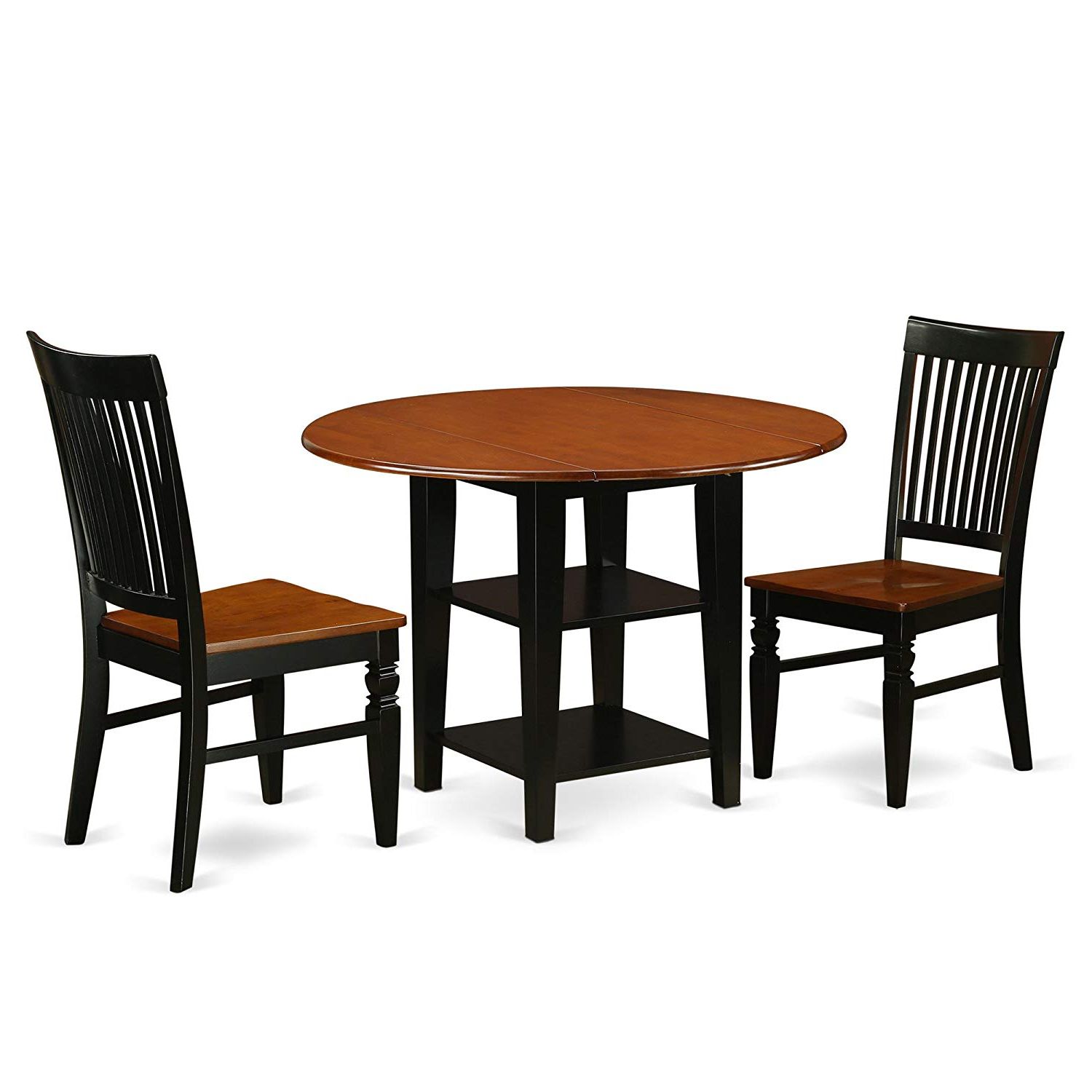 Medium Elegant Dining Tables Within 2020 East West Furniture Suwe3 Bch W Dining Set Medium Black & Cherry (Photo 10 of 25)
