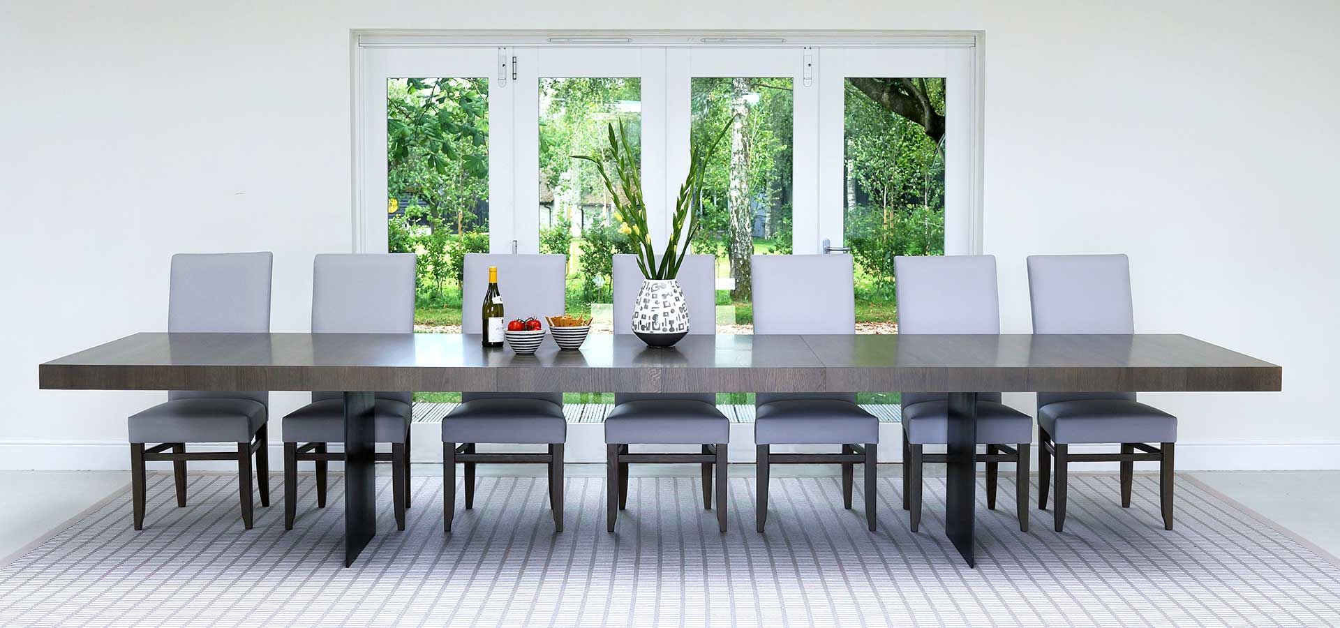 Modern Glass Top Extension Dining Tables In Matte Black In 2020 Extra Large And Wide Contemporary Dining Tables (Photo 11 of 25)