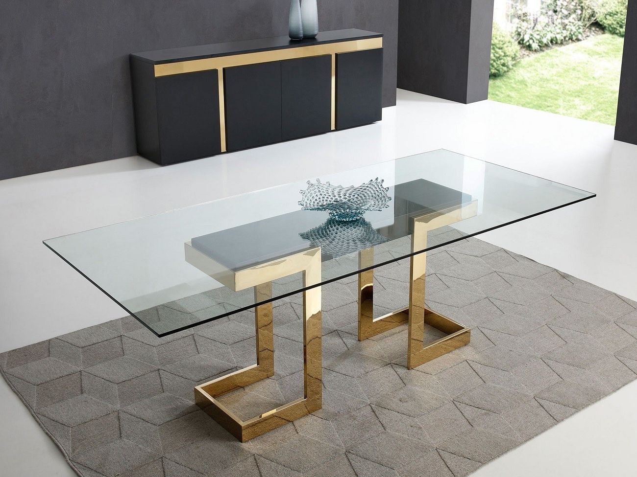 Modern Gold Dining Tables With Clear Glass Within Best And Newest Best Modern Contemporary Furniture Stores Orlando Miami (View 11 of 25)