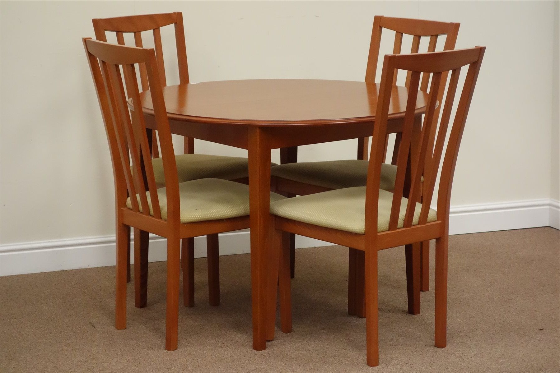 Morris Circular Cherry Wood Extending Dining Table With Fold Regarding Popular Morris Round Dining Tables (View 10 of 25)