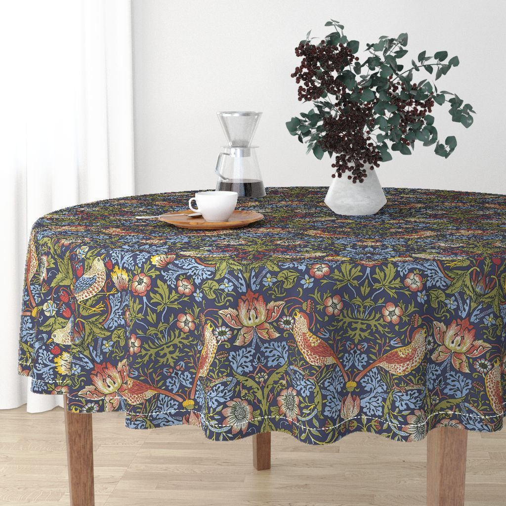 Morris Round Dining Tables In Well Liked Round Tablecloth  William Morris Strawberry Thiefpeacoquettedesigns   Malay Cotton Sateen Round Tableclothroostery Spoonflower Fabric (View 7 of 25)