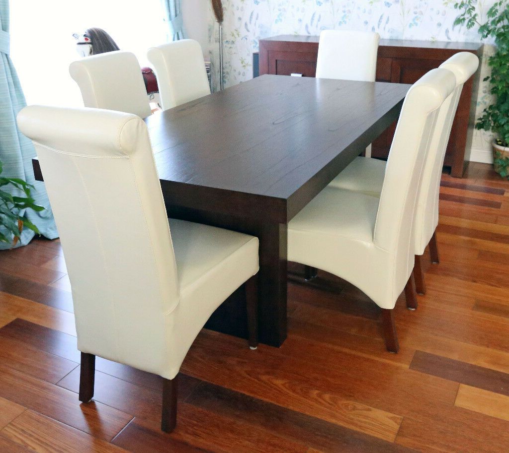 Morris Round Dining Tables Inside Most Recently Released A Morris Company Solid Wood Dining Table With Six Cream (Photo 4 of 25)
