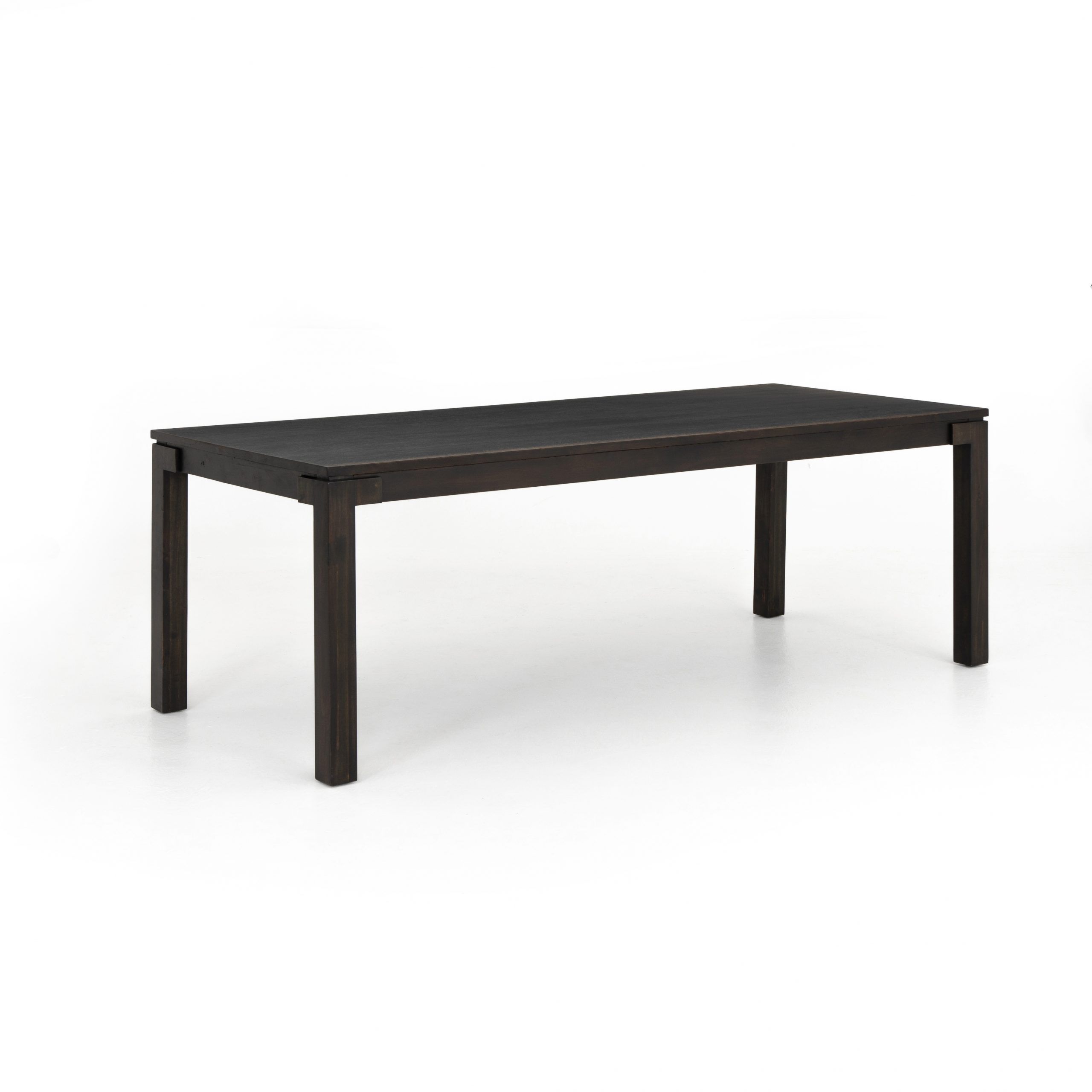 Most Current Details About 88" Wide Contemporary Angelico Dining Table Solid Acacia Wood  Dark Finish Regarding Solid Acacia Wood Dining Tables (Photo 5 of 25)