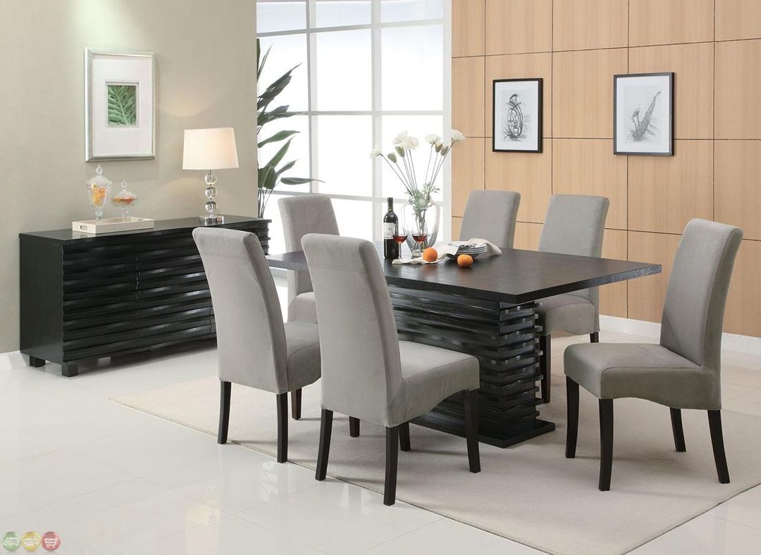 Most Current Stanton Semi Formal Gray 7 Piece Dining Room Furniture Set With Regard To Coaster Contemporary 6 Seating Rectangular Casual Dining Tables (View 2 of 25)