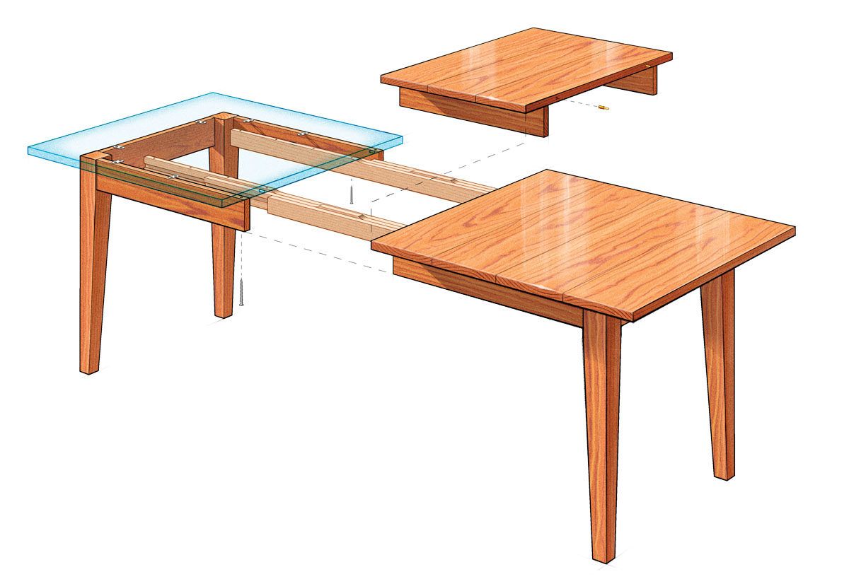 Most Current Wood Kitchen Dining Tables With Removable Center Leaf For Extension Dining Table – Finewoodworking (View 16 of 25)