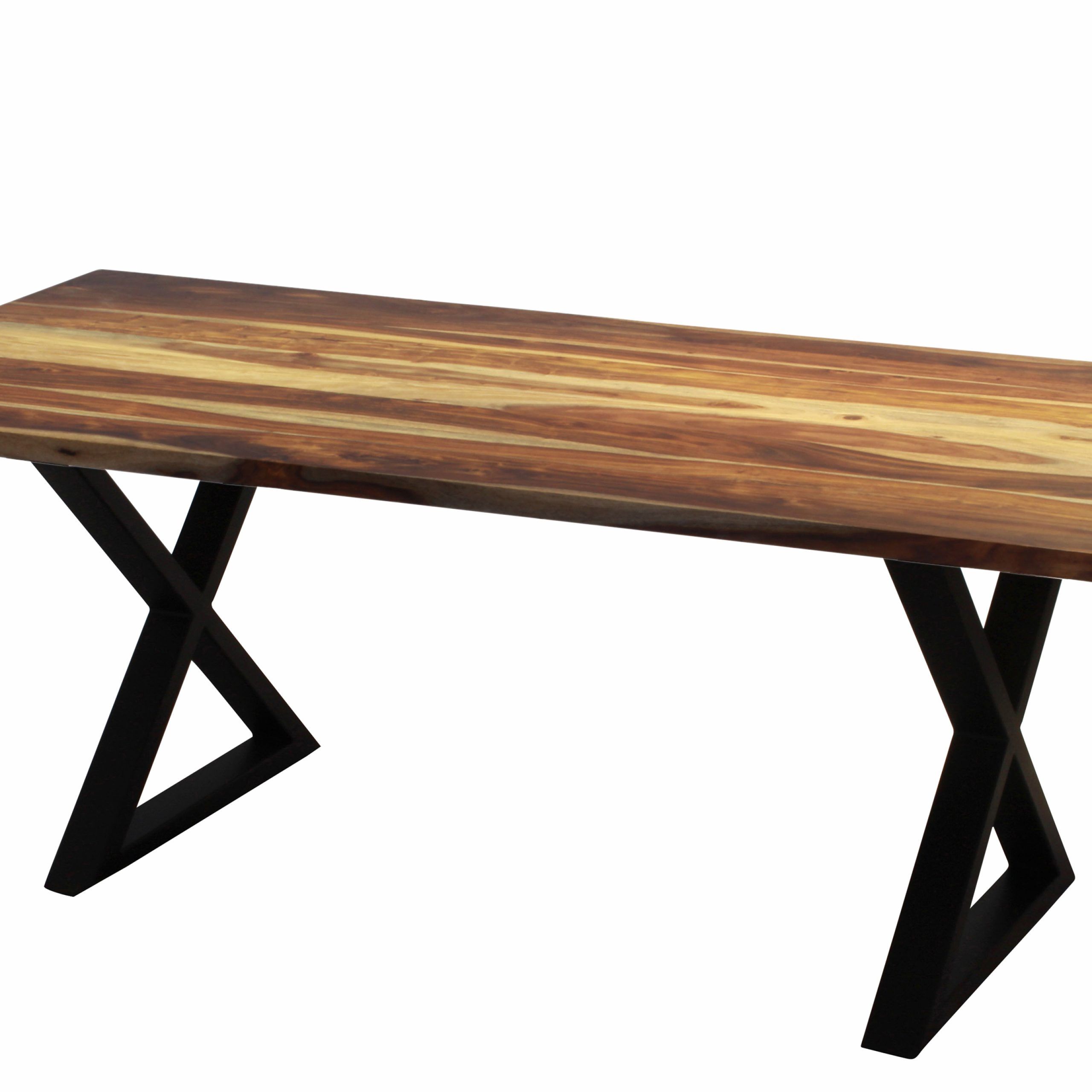 Most Popular Corcoran Acacia Live Edge Dining Table With Black Victor Legs – 96" With Regard To Acacia Dining Tables With Black Victor Legs (View 4 of 25)