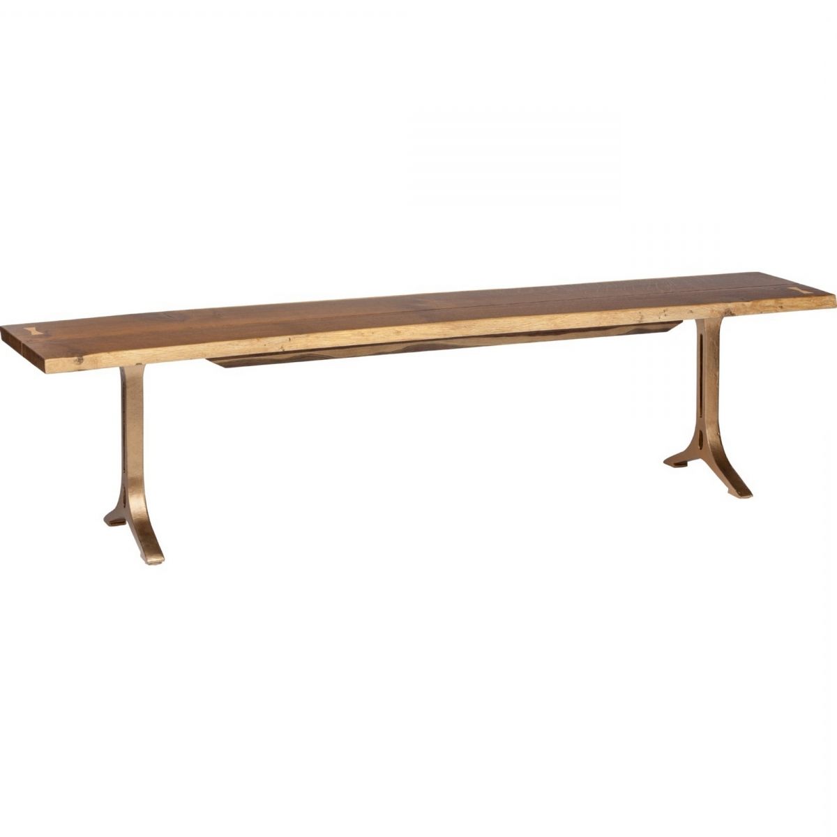 Most Popular Samara Dining Bench In Smoked Oak Bronzed Gilt 71 Intended For Dining Tables In Smoked/seared Oak (Photo 19 of 25)