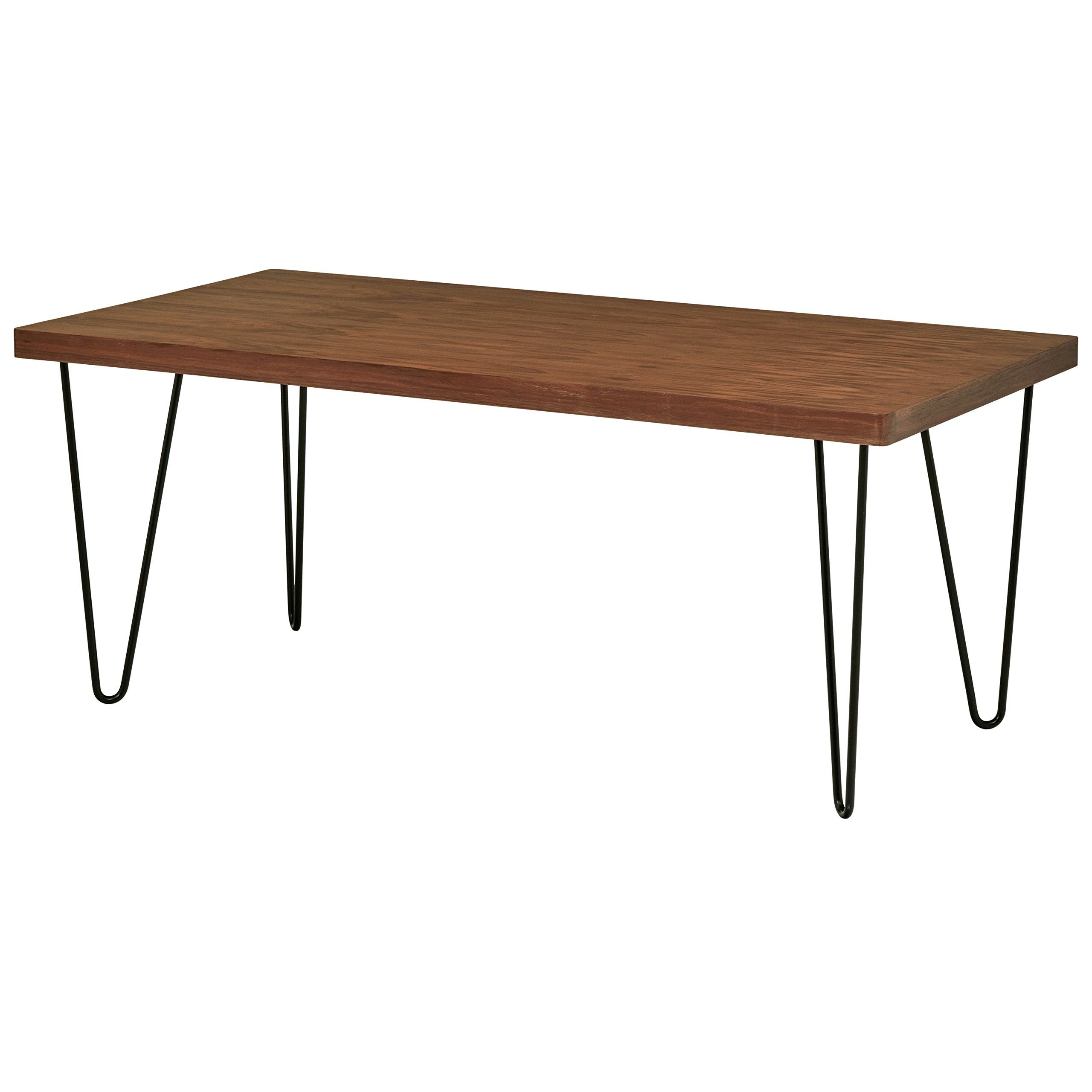 Most Recent Rivet Industrial Mid Century Modern Hairpin Dining Table Pertaining To Mid Century Rectangular Top Dining Tables With Wood Legs (View 21 of 25)